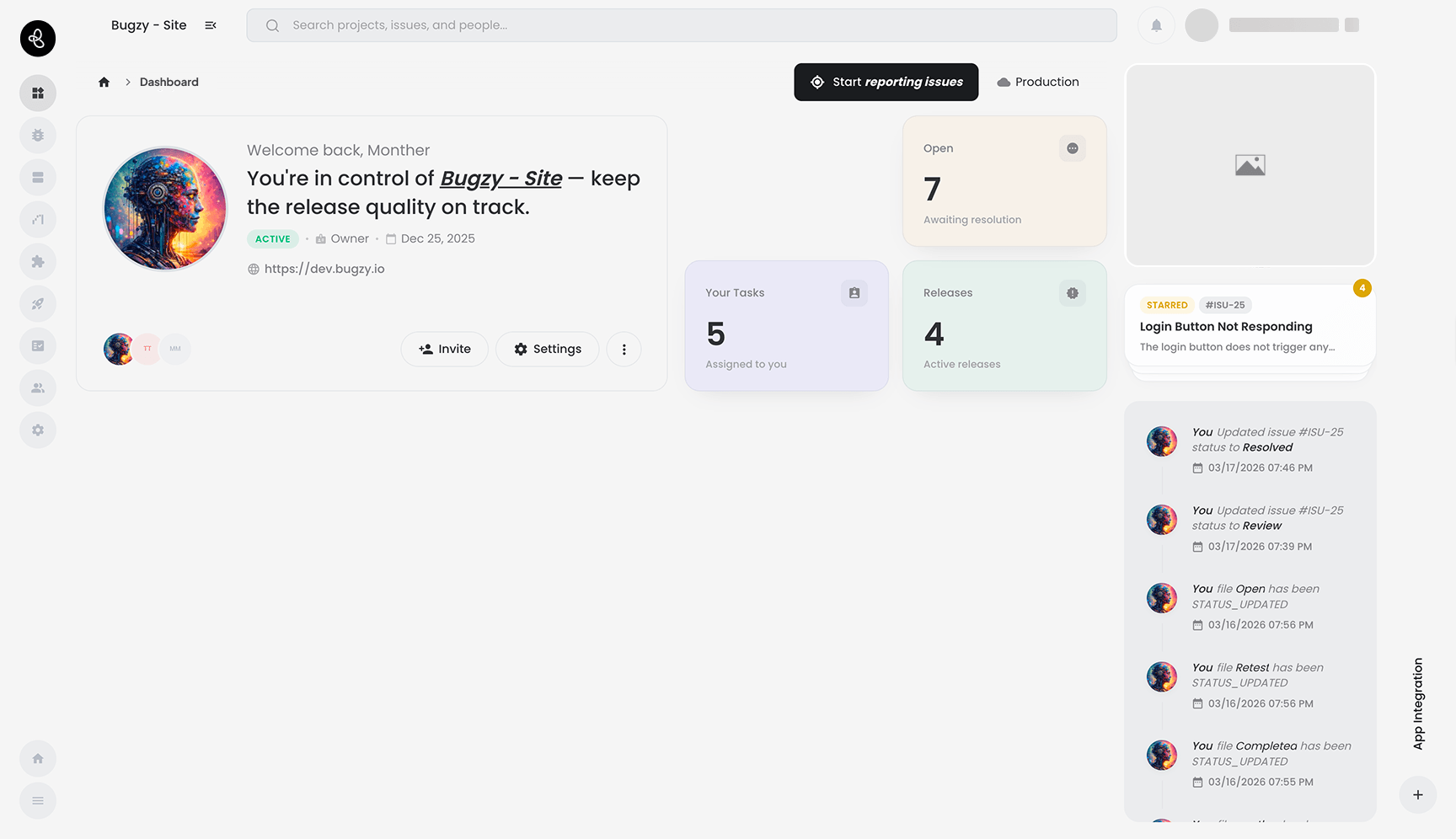 Bugzy Dashboard